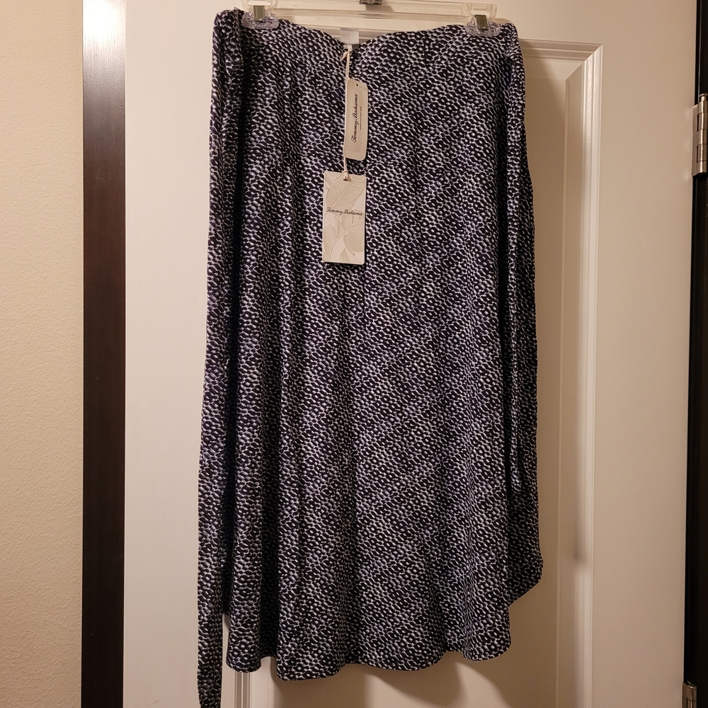 NWT Tommy Bahama Geo Grande Midi Skirt Women's Size M Blue Purple